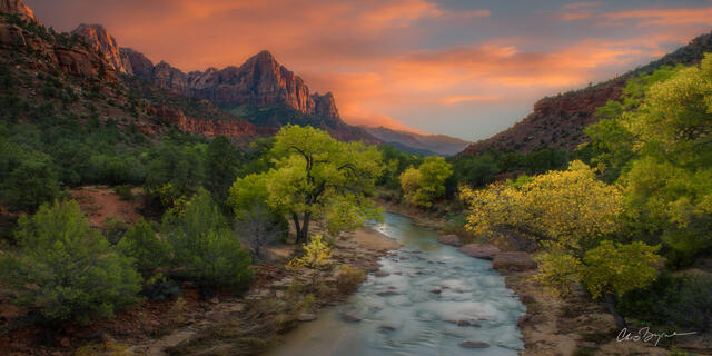 DUSK OVER THE WATCHMAN (PANORAMA)